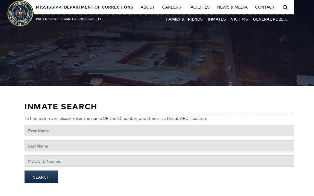 MDOC Montgomery County released inmate search fields